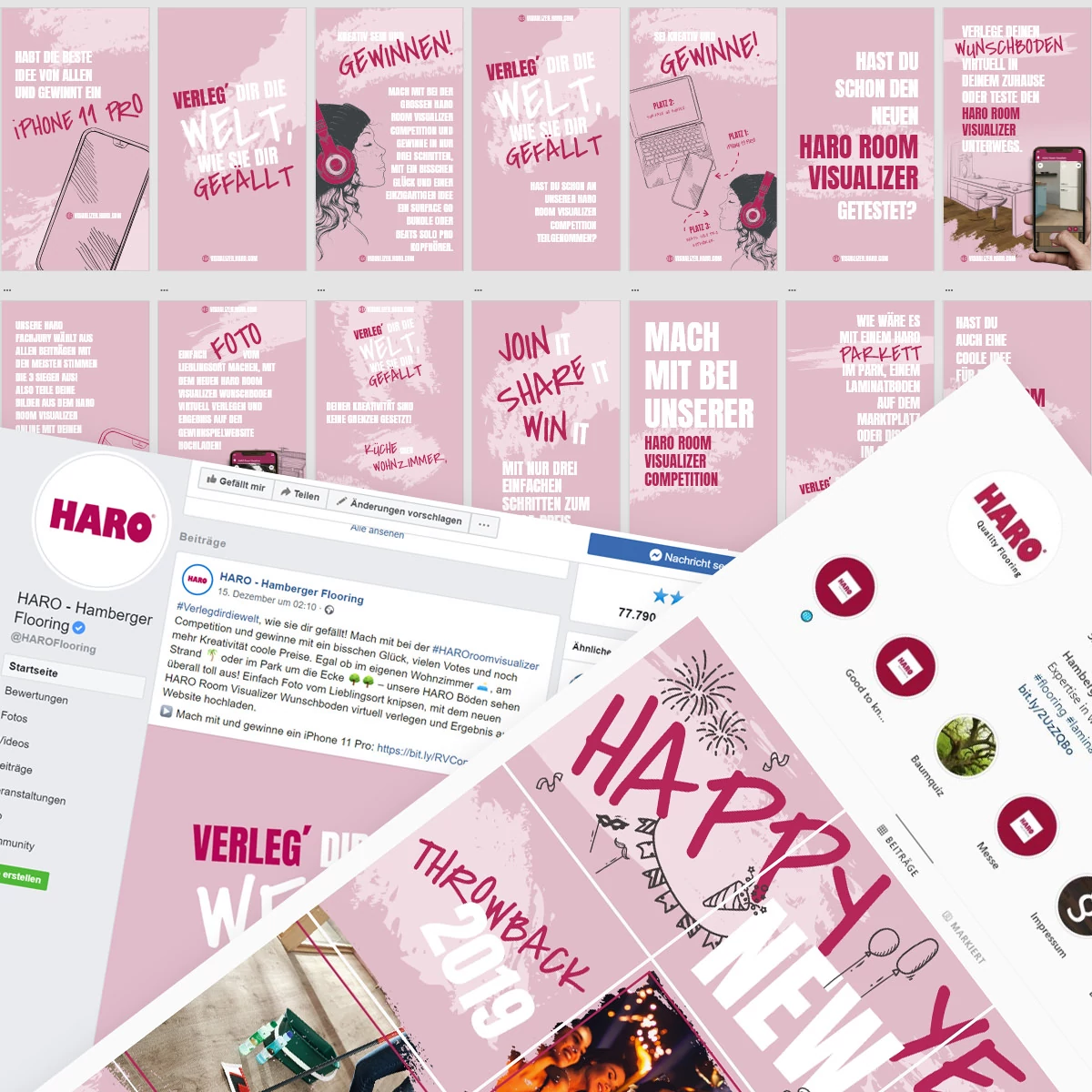 Überblick über die Storys und Posts in den sozialen Medien