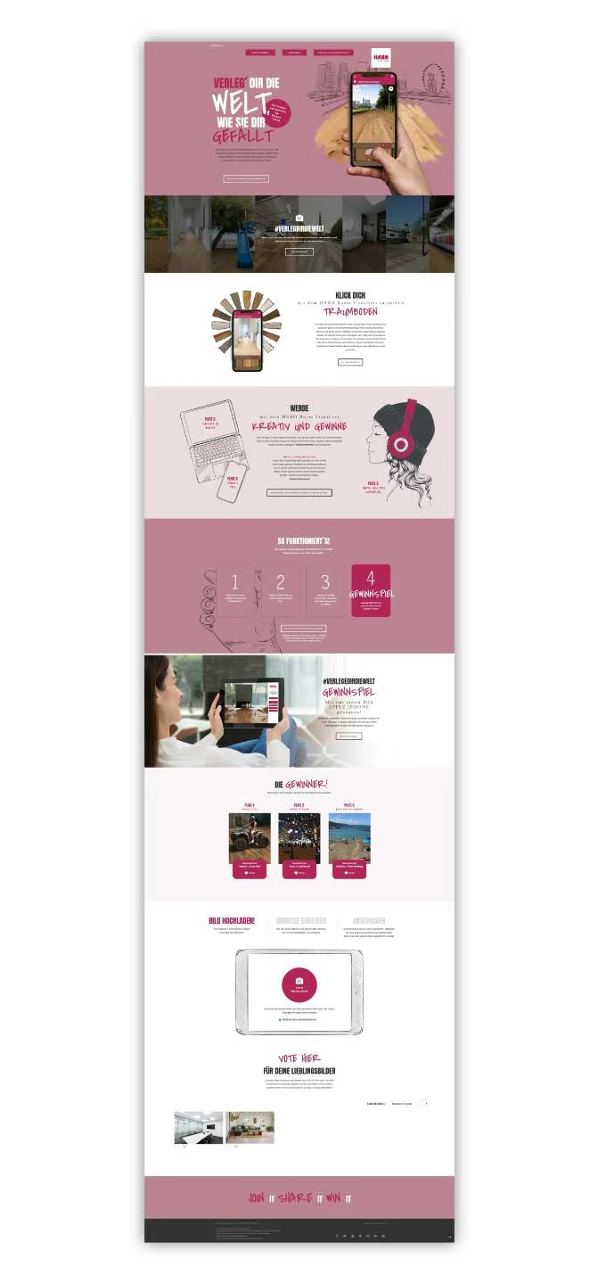 Fullpage-Screenshot der Microsite.