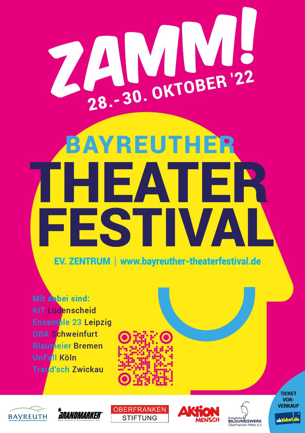 Version eines Plakats des Bayreuther Theater Festivals ZAMM! aus dem Jahr 2022.