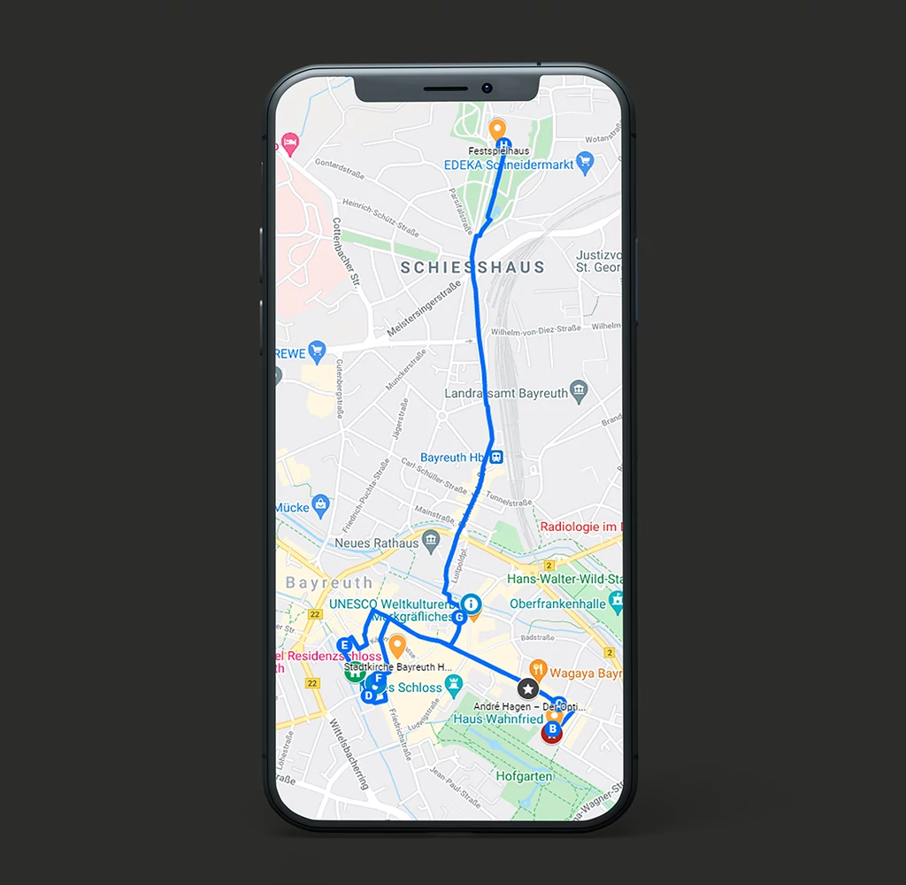Mockup vom Handy mit Walk of Wagner