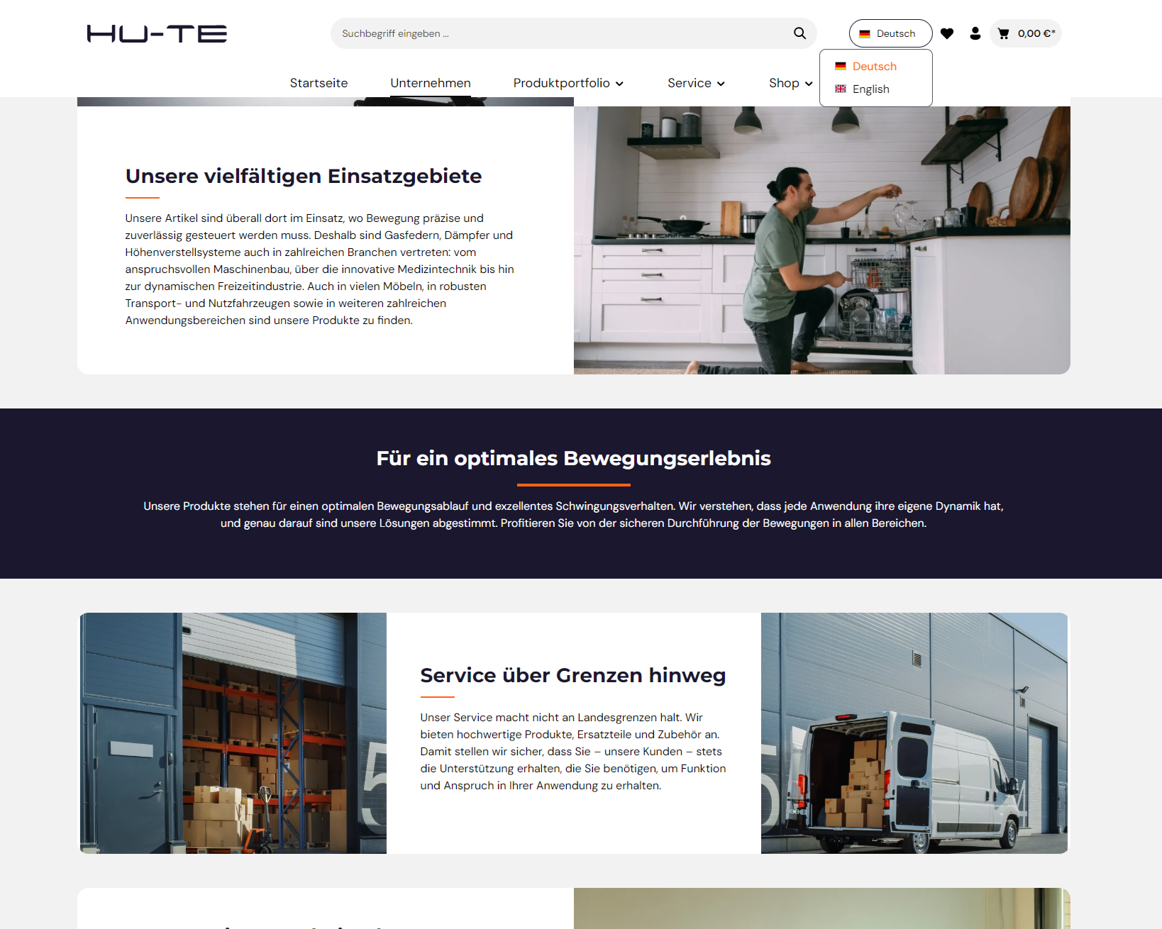 Webseite auf englisch
